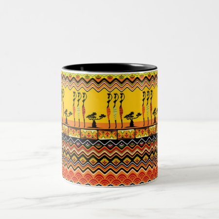 African Ladies Colorful Patterns Two-tone Coffee Mug