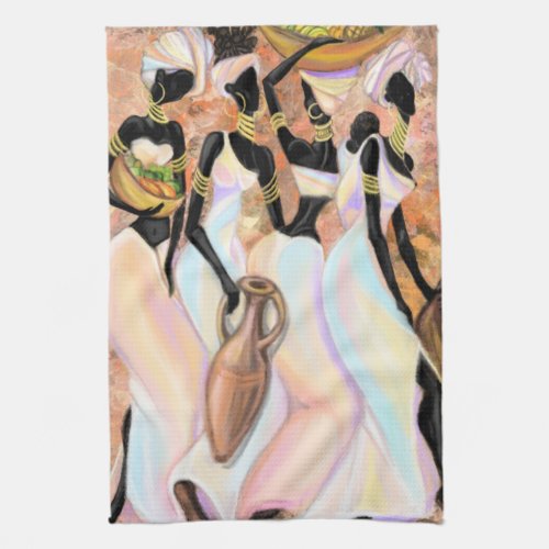 African Ladies Kitchen Towel _ Art Style Painting