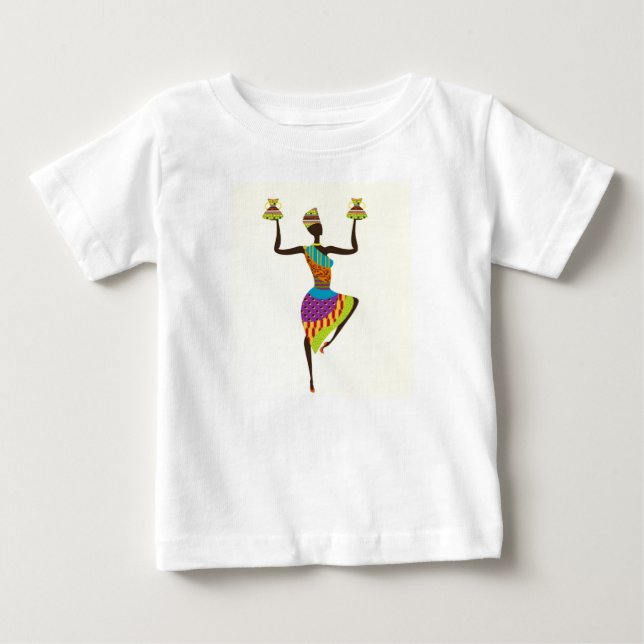 African lady tribal art baby T-Shirt (Front)