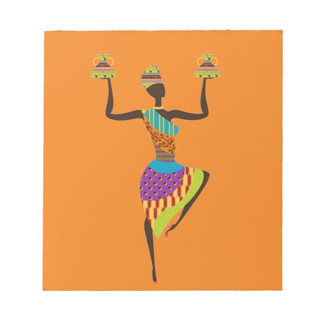 African lady tribal art notepad (Front)