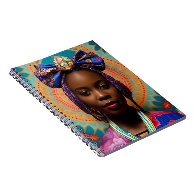 African lady with big bow and medallion notebook (Right Side)