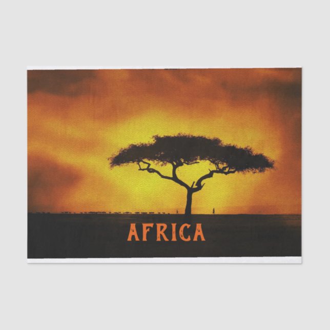 African Landscape Acacia Tree  Tissue Paper (Front)
