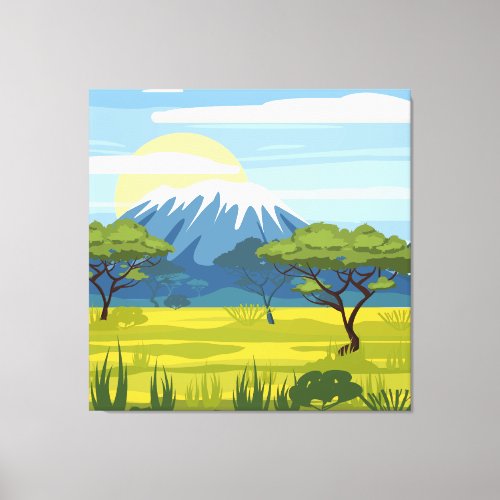 African Landscape Savannah Wild Nature  Canvas Print