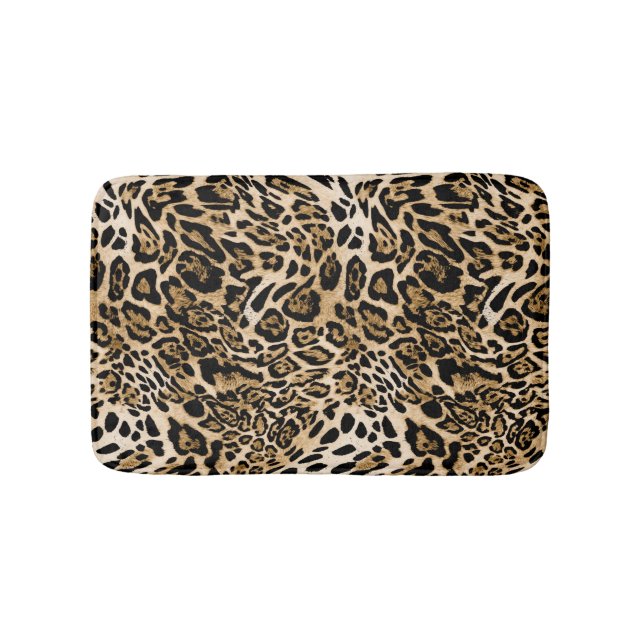 African Leopard Fur: Seamless Animal Texture Bath Mat (Front)