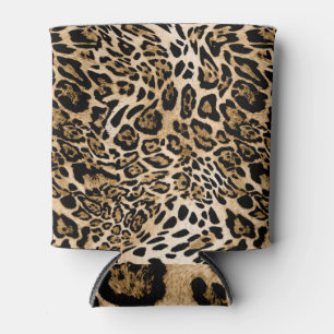 African Leopard Fur: Seamless Animal Texture Can Cooler
