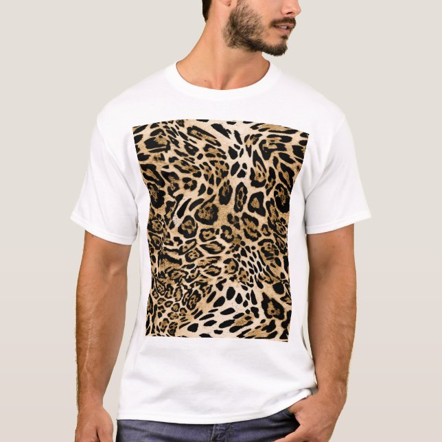 African Leopard Fur: Seamless Animal Texture T-Shirt (Front)