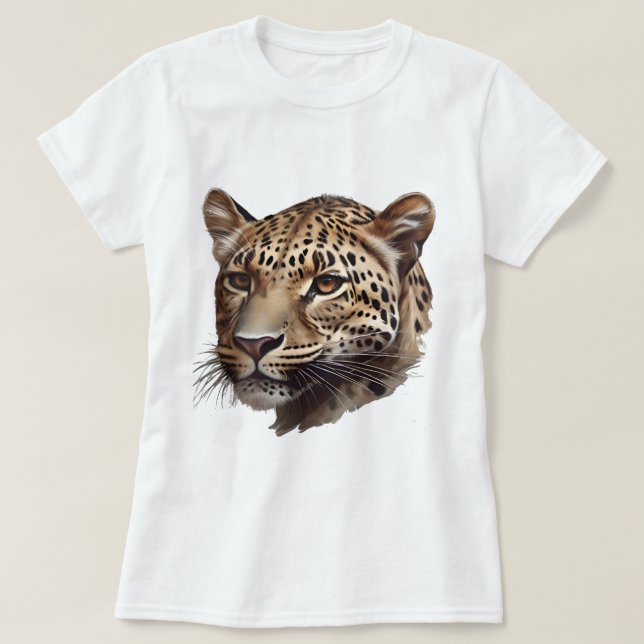 African Leopard Head T-Shirt (Design Front)