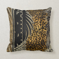 African Leopard In Motion Throw Pillow