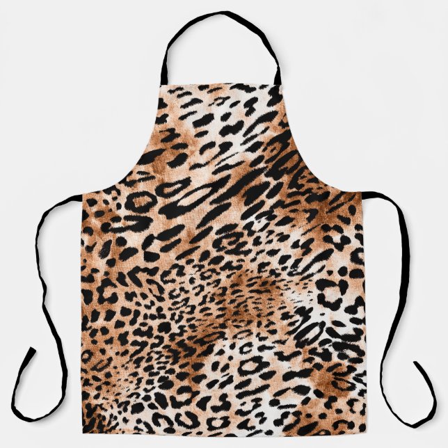 African Leopard Print Seamless Apron (Front)