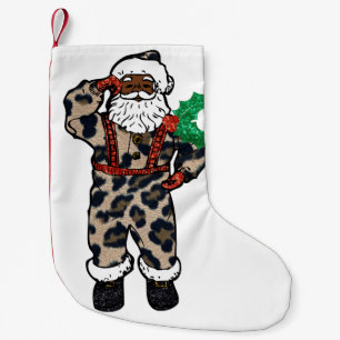 african leopard santa claus stocking