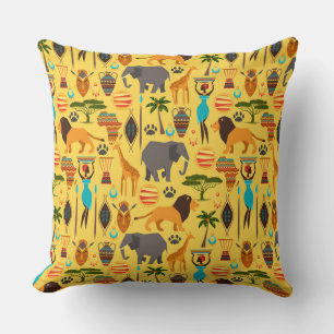 African lifestyle throw pillow