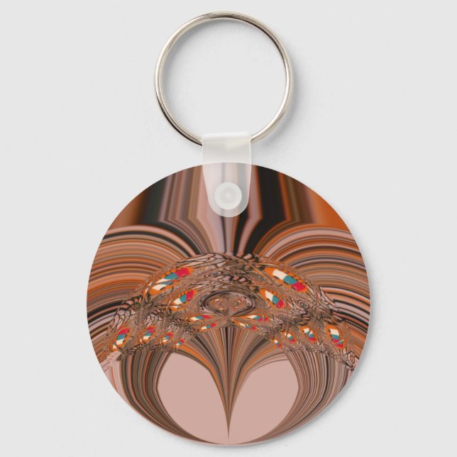 African Light Blond Kaleidoscope Art Print Design Keychain (Front)