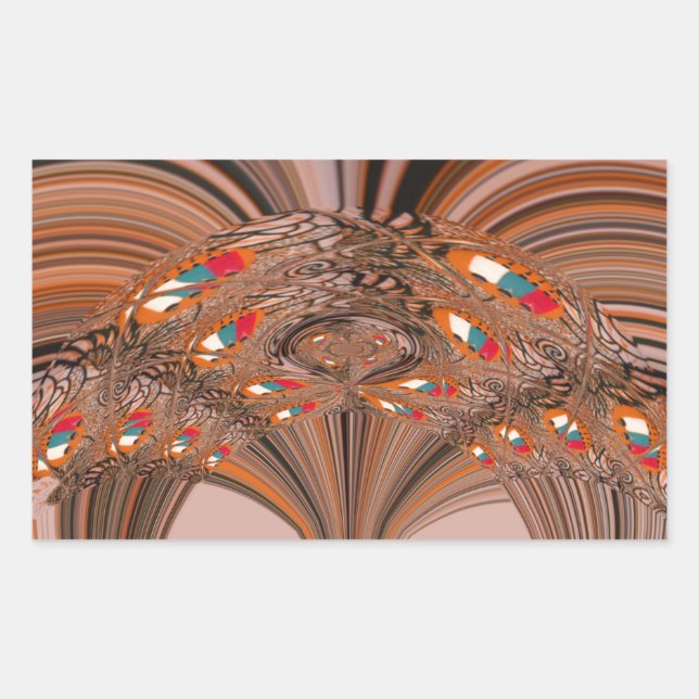 African Light Blond Kaleidoscope Art Print Design Rectangular Sticker (Front)