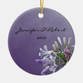African Lily on Lavender Ceramic Ornament