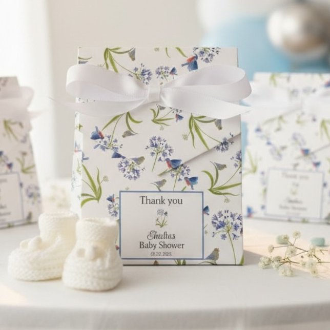 African Lily with Bluebird Mother and Baby Favor Boxes (Creator Uploaded)