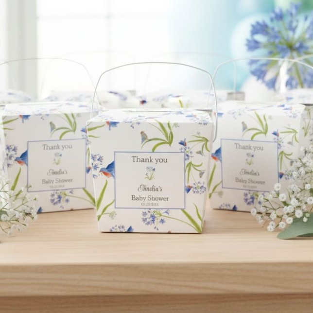 African Lily with Bluebird Mother and Baby Favor Boxes (Creator Uploaded)