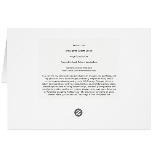 African Lion (Back Horizontal)