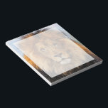 African Lion 1 Notepad<br><div class="desc">5.5” x 6” notepad with an image of an African lion and a white transparent writing space. See the entire Safari Notepad collection in the SPECIAL TOUCHES | Party Favors section.</div>