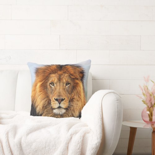African Lion 1 Throw Pillow