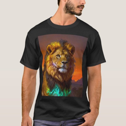 African Lion at Sunrise T_Shirt