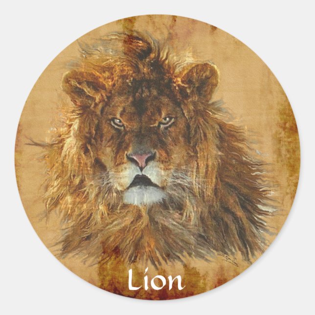 AFRICAN LION Big Five Big Cat Wildlife Stickers (Front)