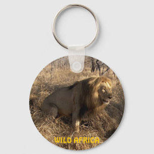 AFRICAN LION Big Five Cat Wildlife Keychain