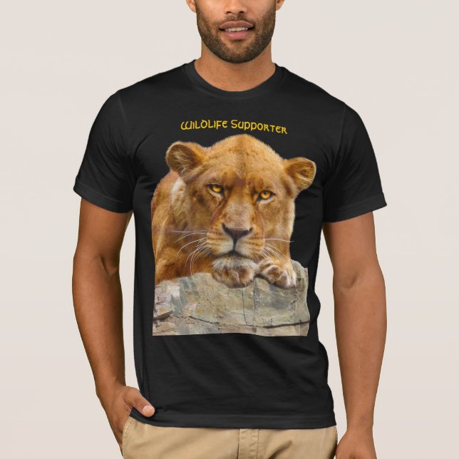 AFRICAN LION Big Five Cat Wildlife T-Shirt (Front)