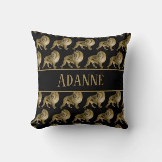 African Lion Black and Gold