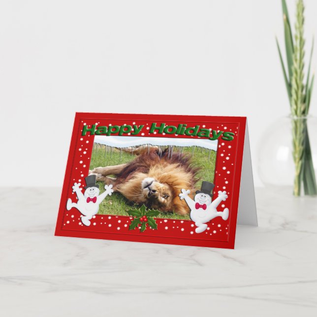 African Lion Christmas Greeting Card (Front)
