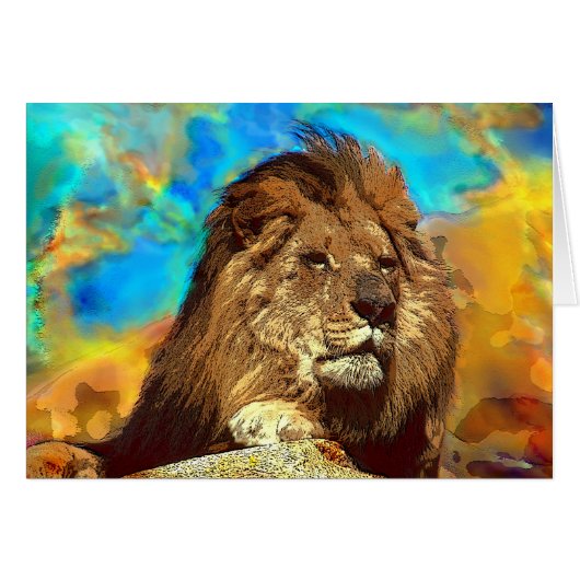 African-Lion-Digital Art Cards (Front Horizontal)