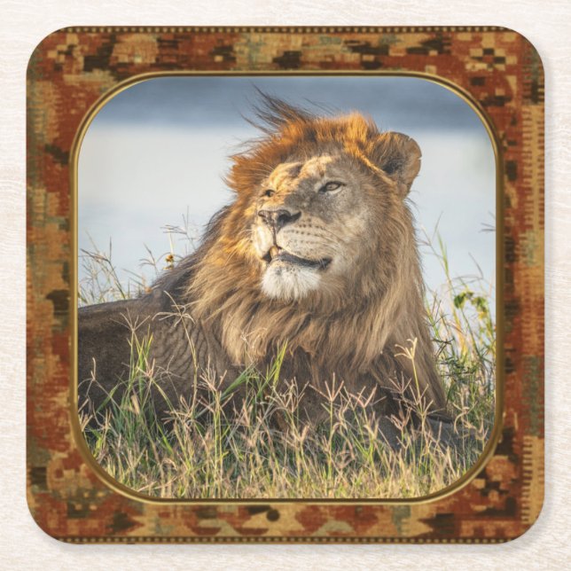 African Lion Drink Coaster (Front)