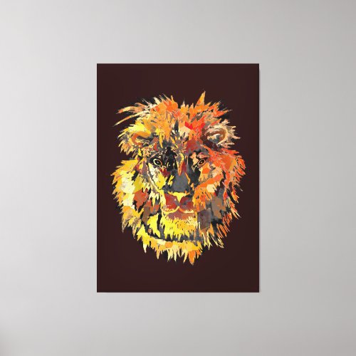 African Lion Head Canvas Print