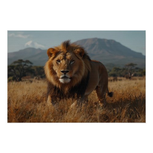 African Lion  Kilimanjaro Poster