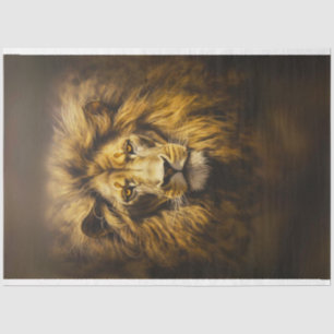 African Lion King of Jungle Decoupage Tissue Paper