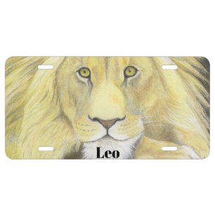 African Lion Leo License Plate