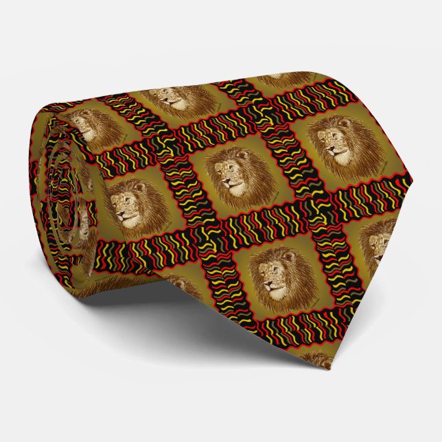 African Lion Neck Tie (Rolled)