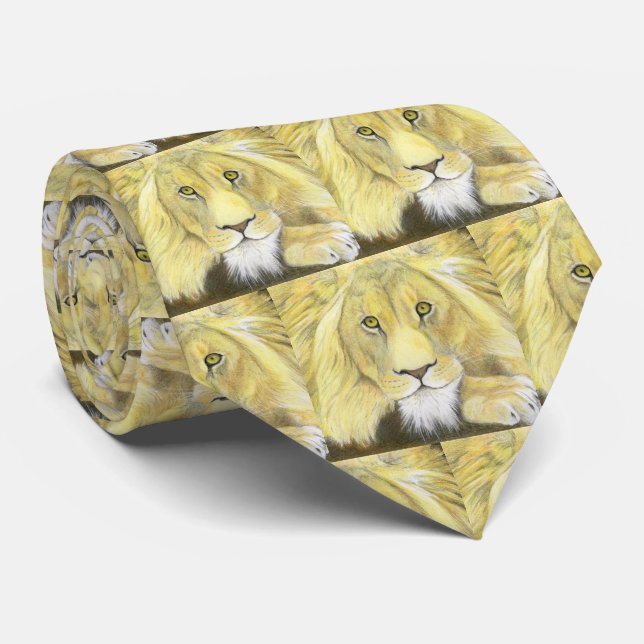 African Lion Neck Tie (Rolled)