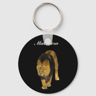 African Lion Personalized Keychain