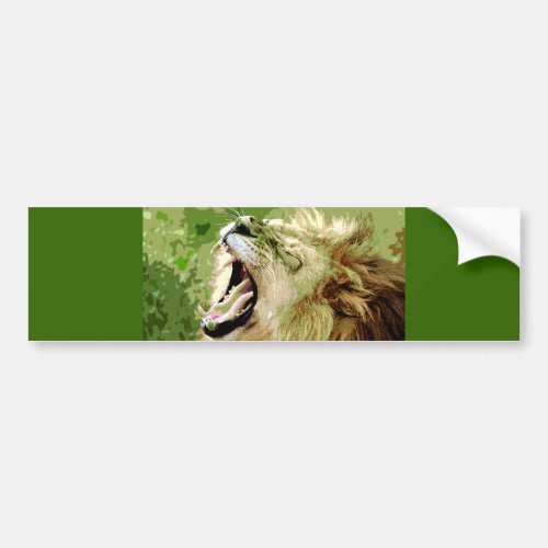 African Lion Roaring Bumper Sticker