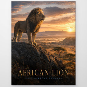 African Lion Savanna ANIMALS Postcard