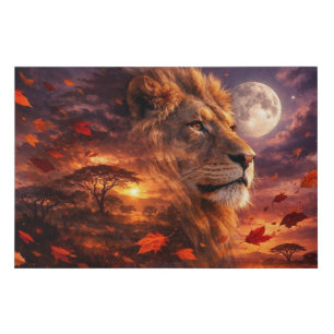 African Lion Sunset Safari Wildlife Wall Art Decor