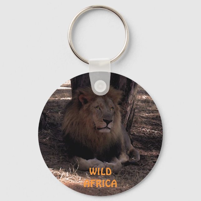 AFRICAN LION Wildlife Keychain (Front)
