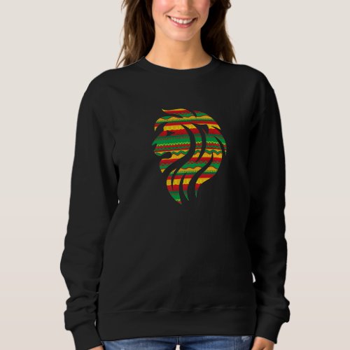 African Lion With Rasta Colors Sweatshirt