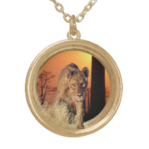 african lioness necklace