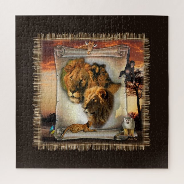 African lions Art Jigsaw Puzzle (Vertical)
