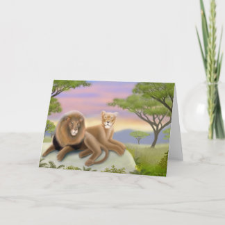 African Lions at Rest Card