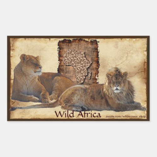 AFRICAN LIONS Big Five Map of Africa Stickers