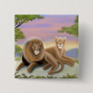 African Lions on the Savannah Pin