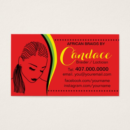 African Loctician Hair Braider Salon Business Card Zazzle African Loctician Hair Braider Salon Business Card