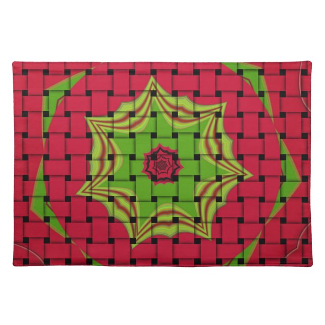 African Lovely Woven red design Cloth Placemat (Front)